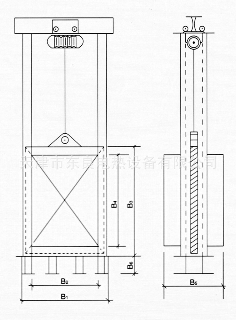 電動(dòng)煙道閘門(mén)示意圖